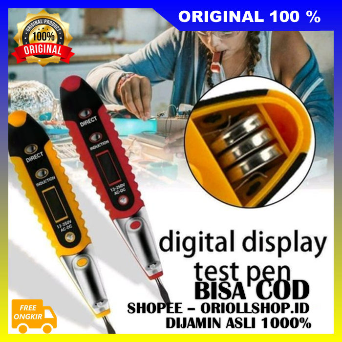 Tespen Digital AC/DC Multiifungsi AC-DC Voltage Screwdriver Test Pen / Tespen Obeng Tespen Digital 1