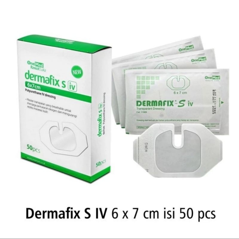 Plester Transparan Dressing Dermafix S IV 6 x 7 cm Onemed isi 50 Pcs