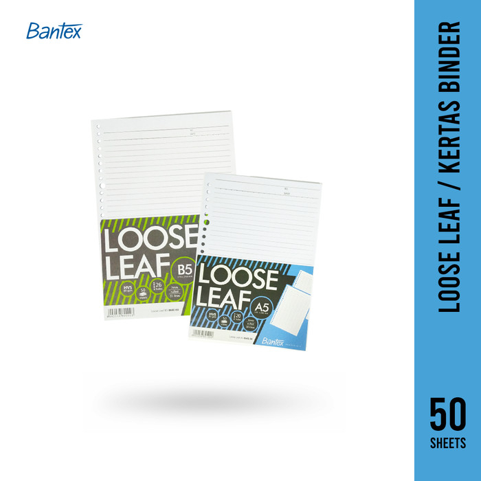 BANTEX LOOSE LEAF 50 SHEET 80 GSM/ KERTAS BINDER 50 LEMBAR