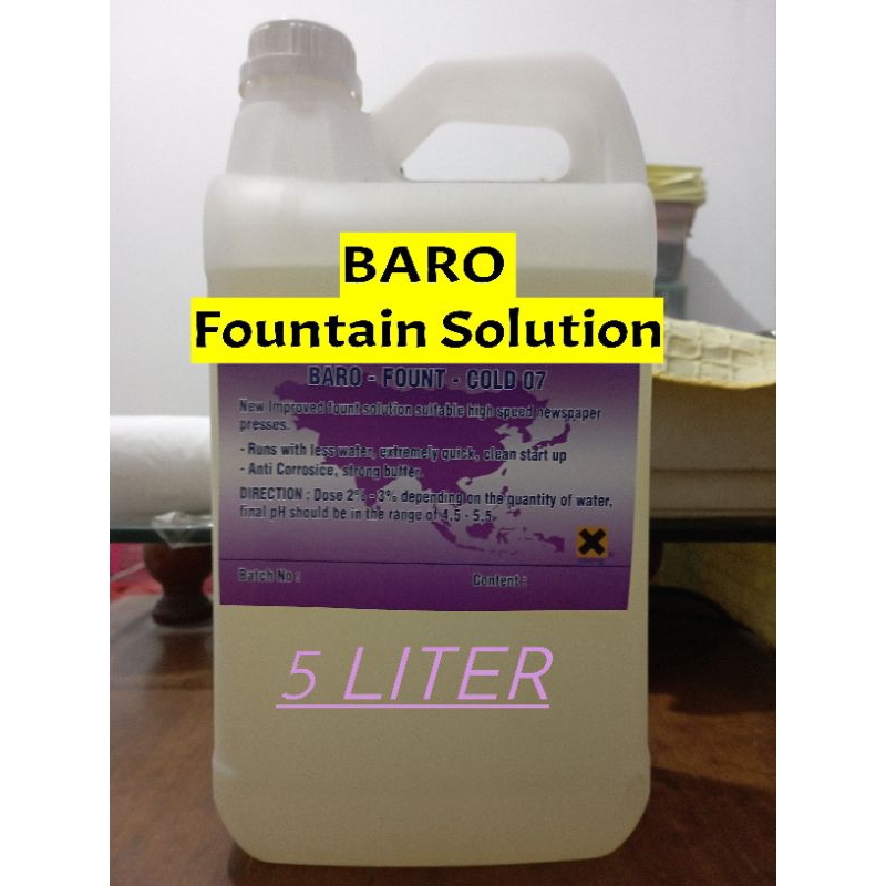 

Fountain Solution Baro Fount 5 Liter Percetakan Offset