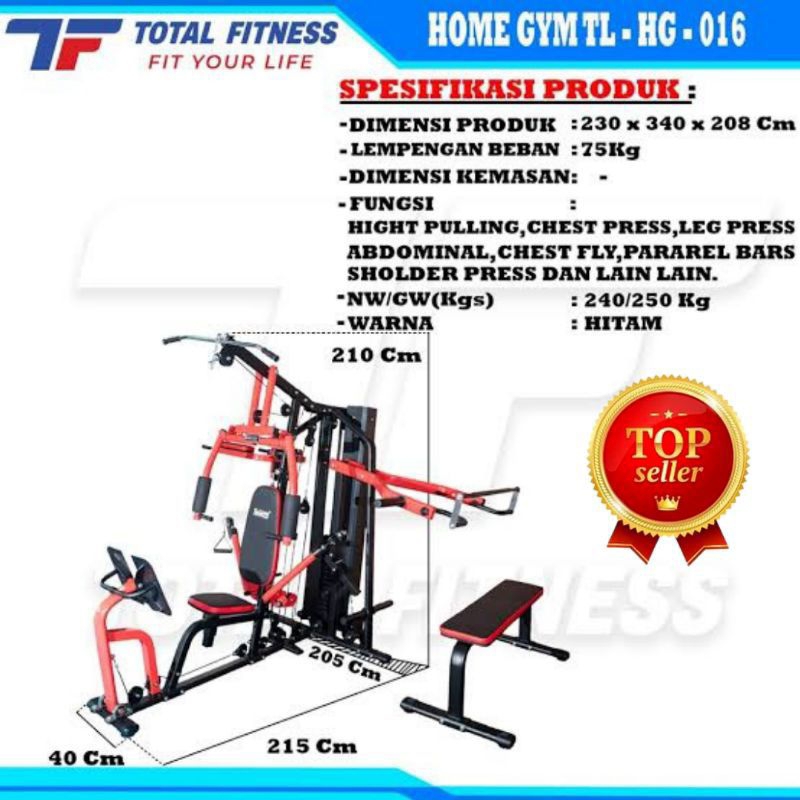 TL HG -016 •Home Gym 3 Sisi Multi Leg Press & Pulldwon •Original Import
