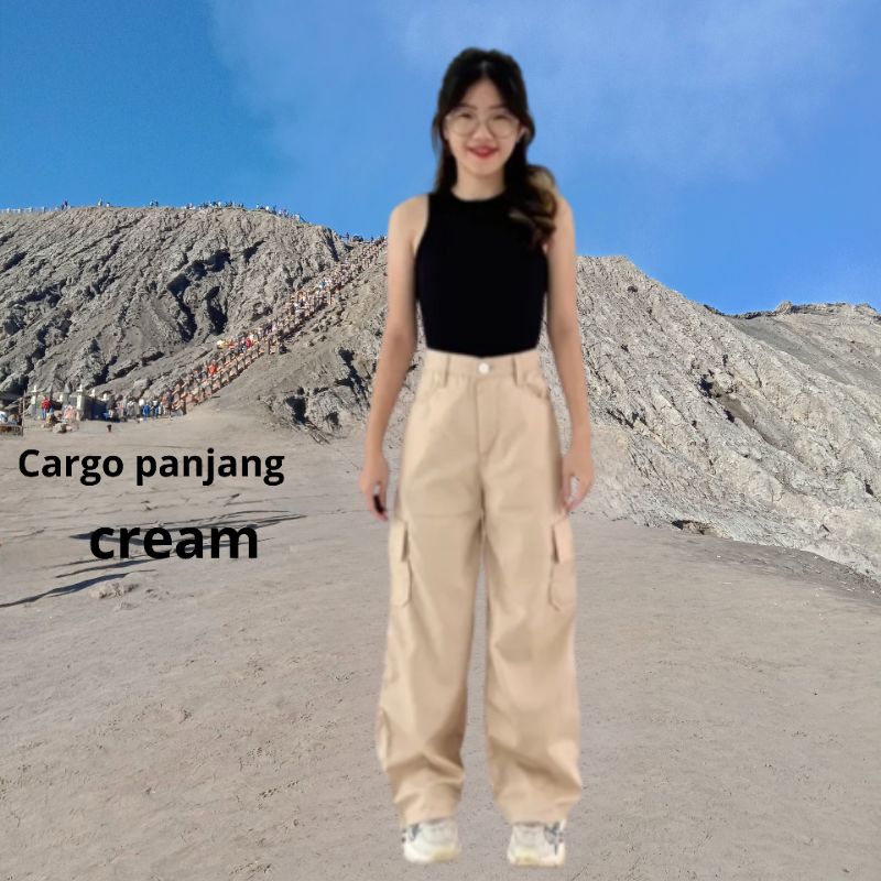 Celana Cargo Panjang Wanita-Celana Panjang Wanita Bahan Dril