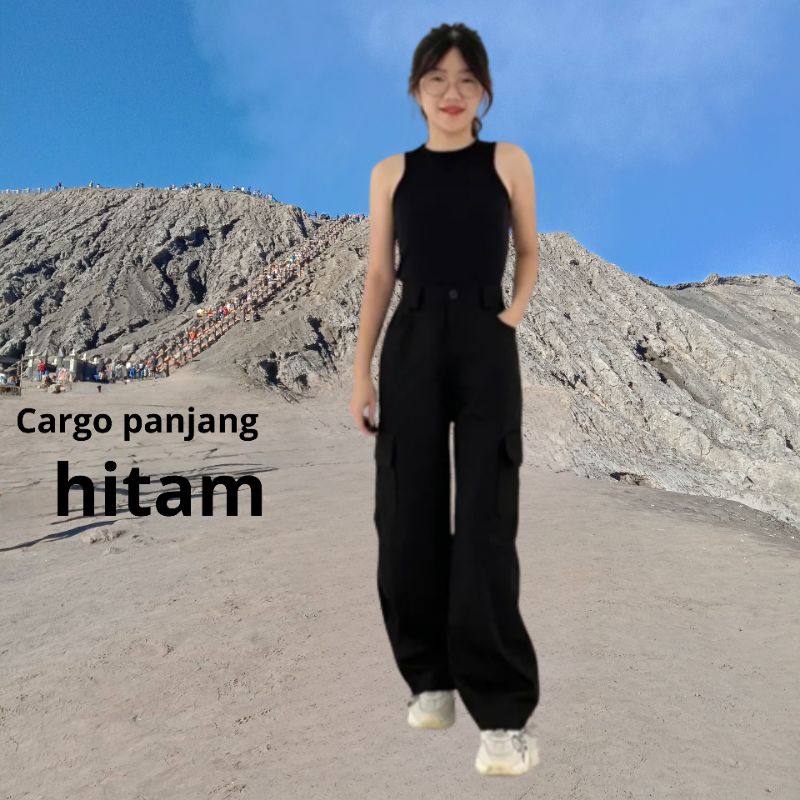 Celana Cargo Panjang Wanita-Celana Panjang Wanita Bahan Dril