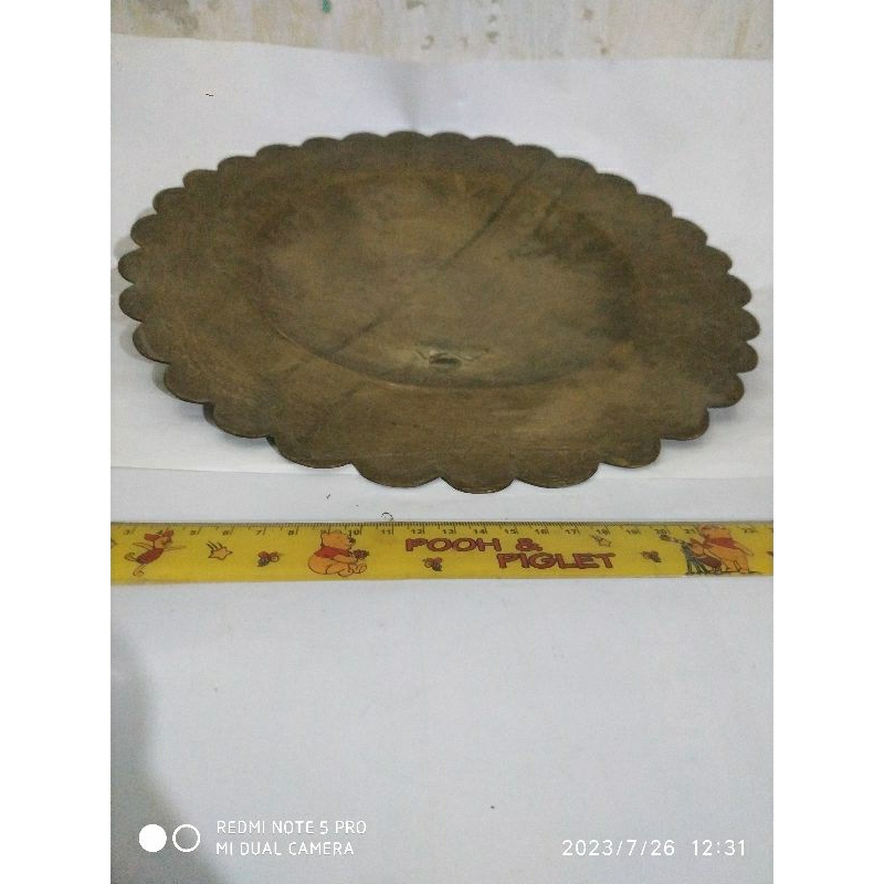 piring kuningan jadul asli besar