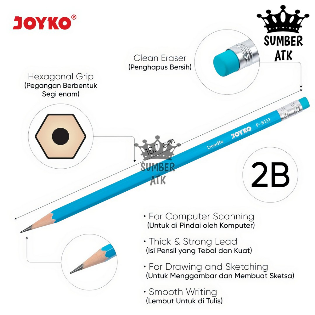 

HJK Pencil Pensil Joyko P-8131 2B 1 Drum 36 Pcs Doodle