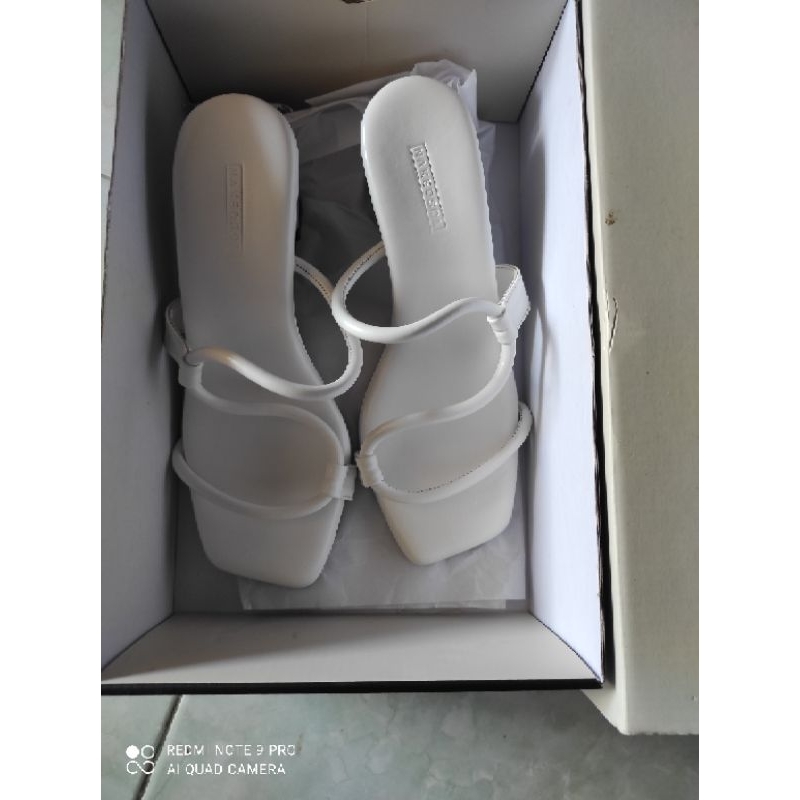 nakedsol willow block heels 36 white new