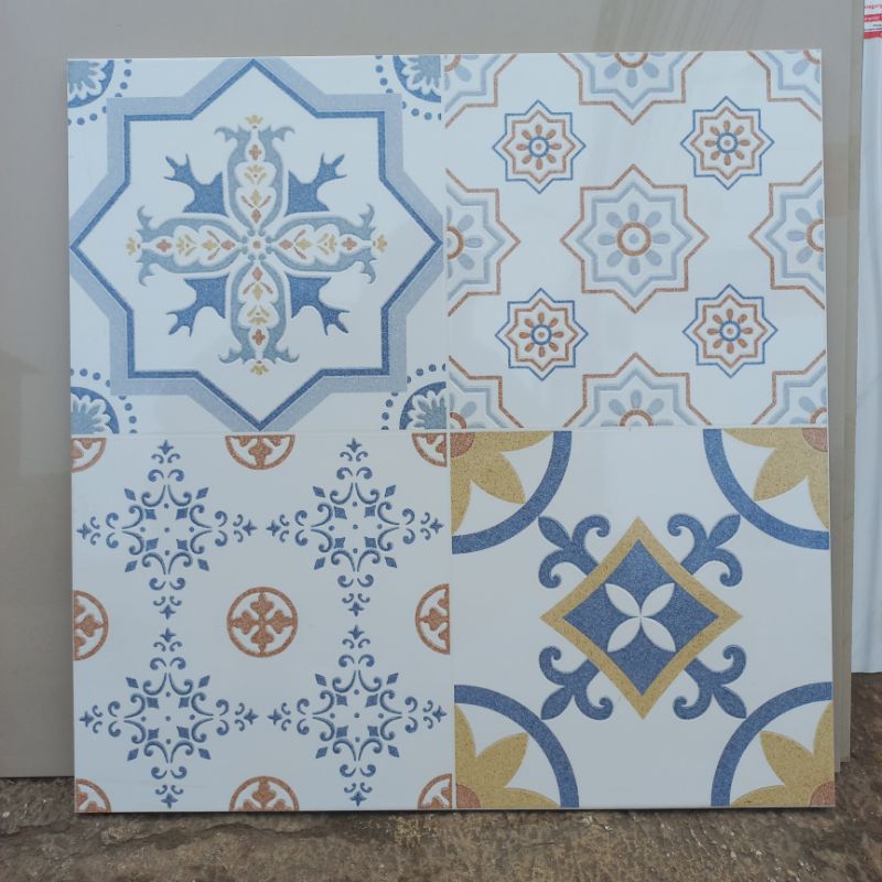 KERAMIK LANTAI DINDING BATIK VINTAGE MILAN SANTORINI 50X50 KW1