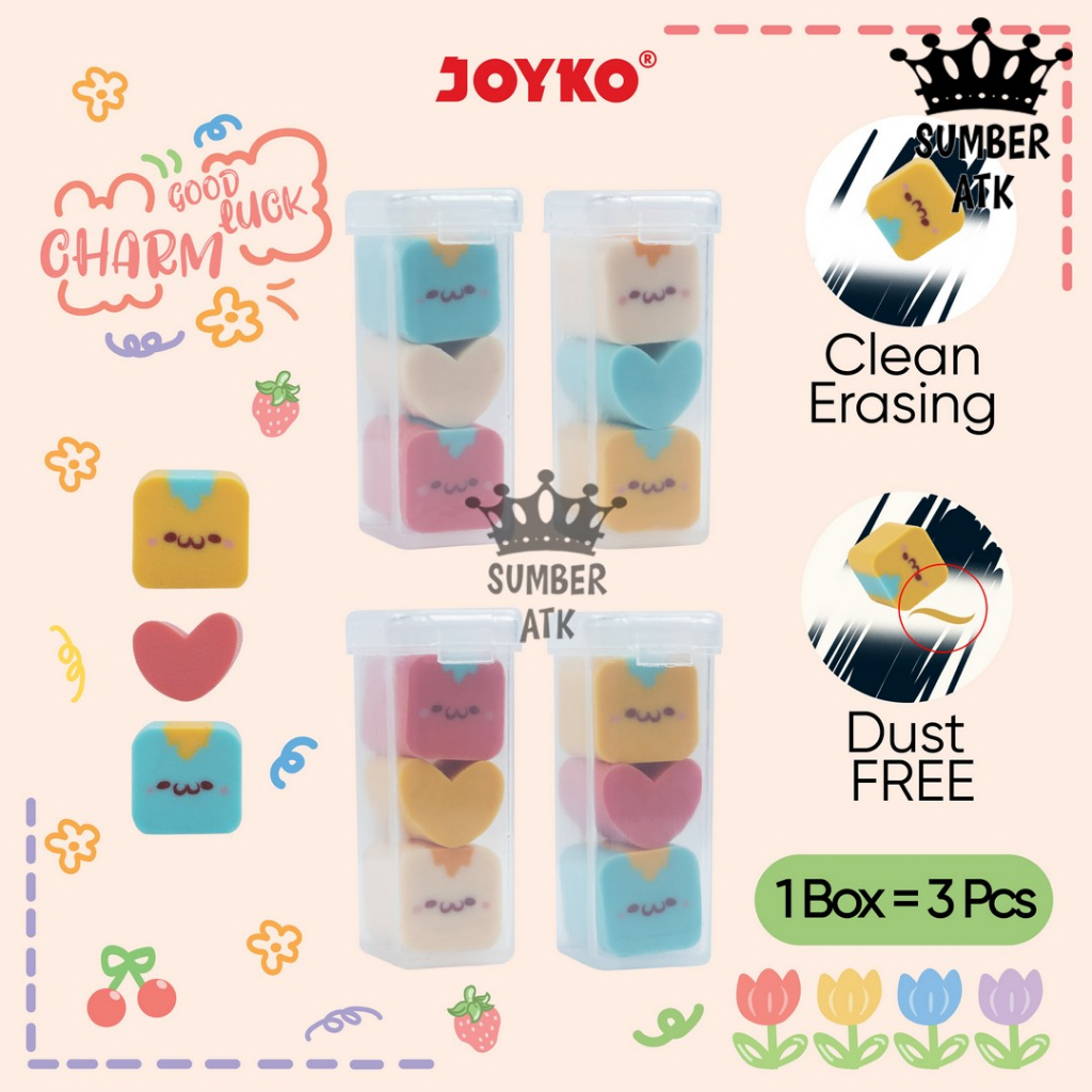 

Penghapus Eraser Joyko ER-134 Good Luck Charm 1 Pack 3 Pcs