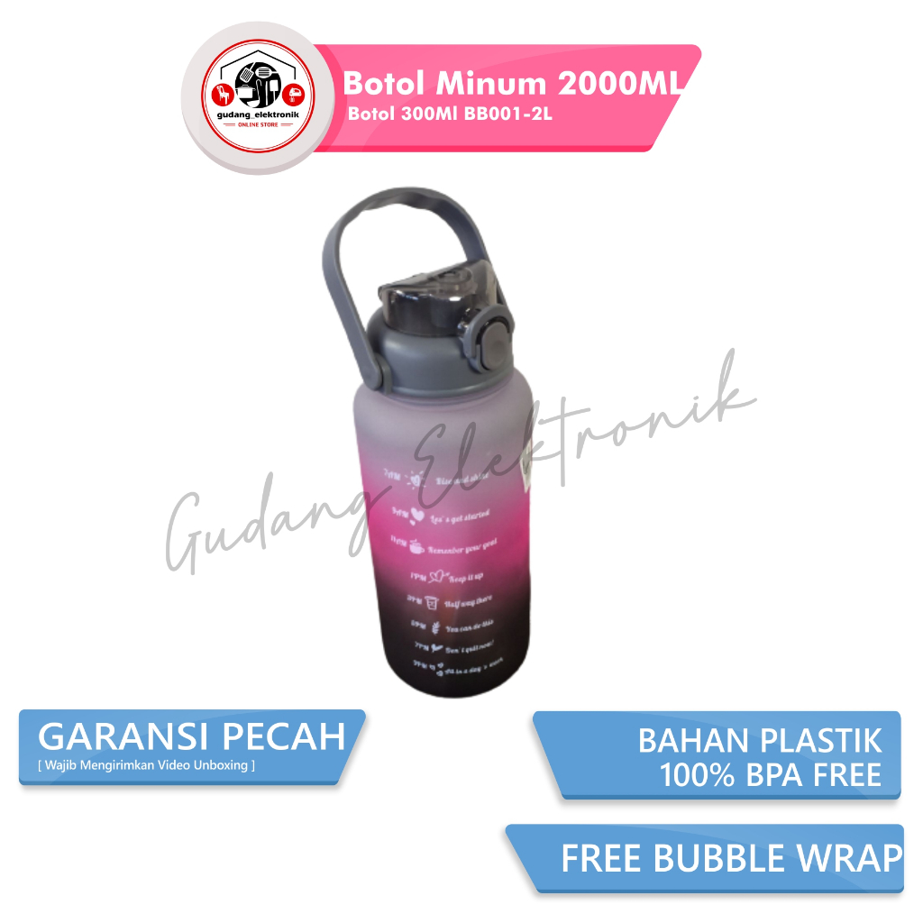 Botol Minum Viral 2000Ml BB001-2L