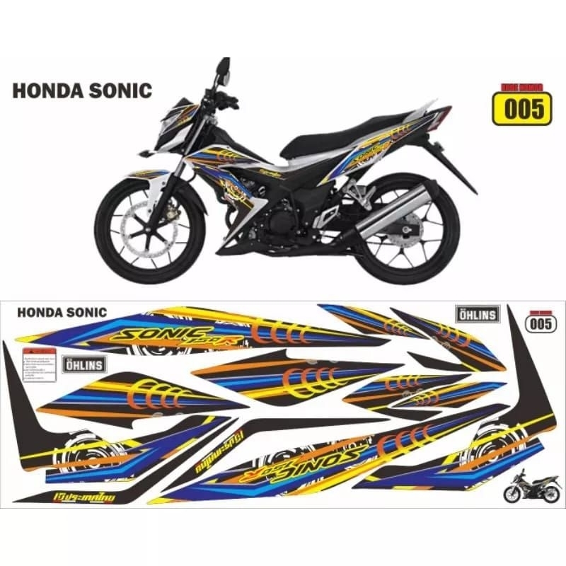 Sticker variasi Sonic Striping motor Honda Sonic accessories body motor sonic Lis grafis