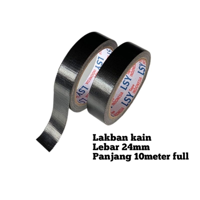 

lakban kain warna hitam / cloth tape 24mm x 10meter full LSY TAPE INDONESIA ( CBM )