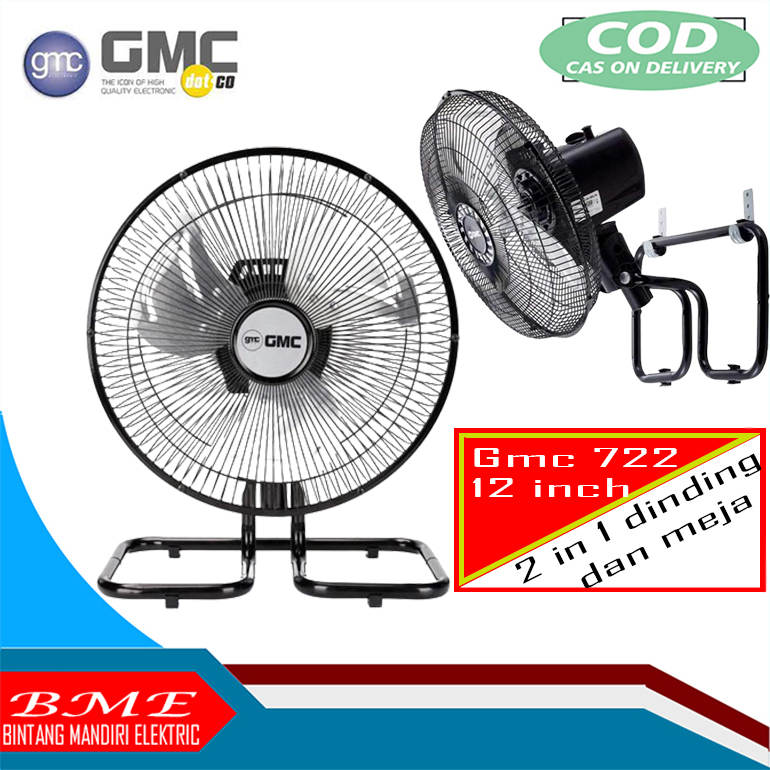 GMC Kipas Angin Meja 2 In 1 Kipas Tornado Swing GMC-712/722 12 Inch/kipas angin gmc 12 inch