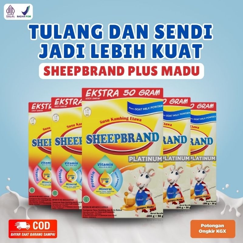 

5 BOX SHEEPBRAND SUSU KAMBING ETAWA BUBUK ORIGINAL PLUS MADU MURAH ATASI NYERI LUTUT TULANG SENDI ASAM URAT BATUK MENAHUN ASMA PARU-PARU