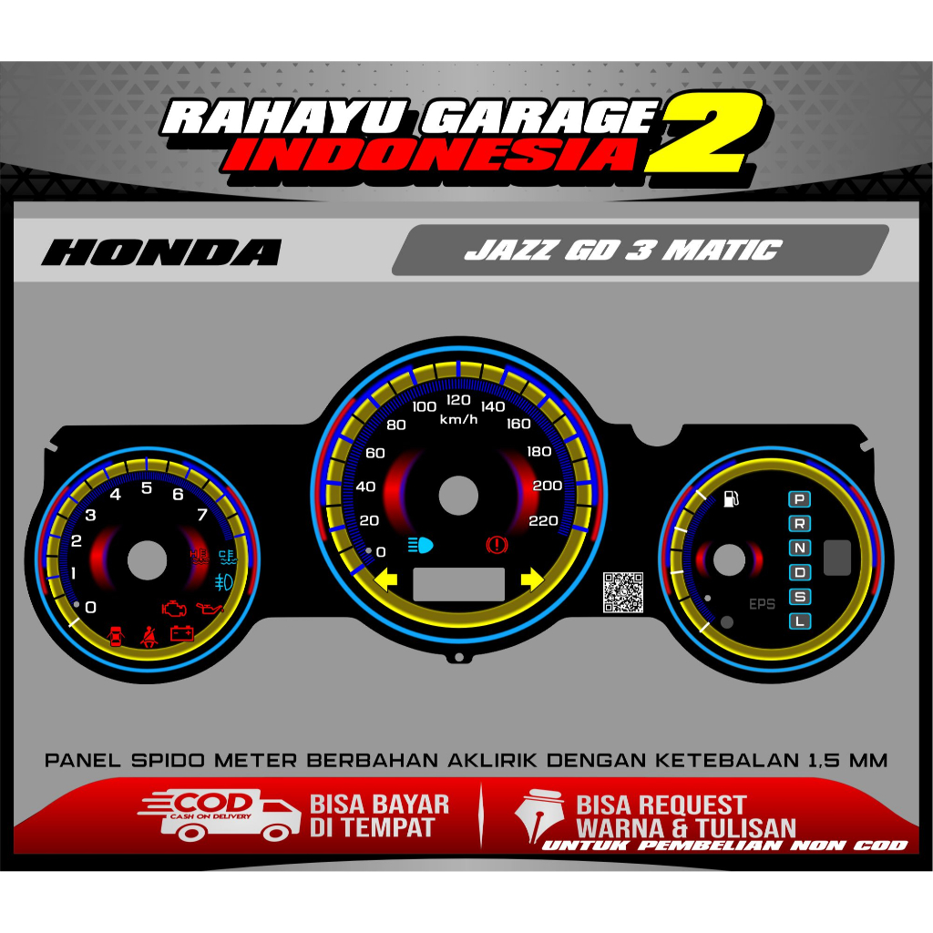 papan speedometer custom honda jazz gd 3 panel spido meter custom honda jazz gd 3