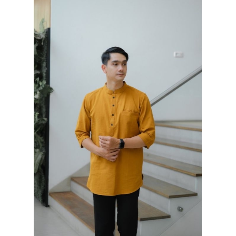 BAJU KOKO PRIA MODEL BAJU KOKO PRIA TERBARU 2022 GAMIS PRIA LENGAN 3/4 BAJU KOKO KURTA PAKISTAN COTT