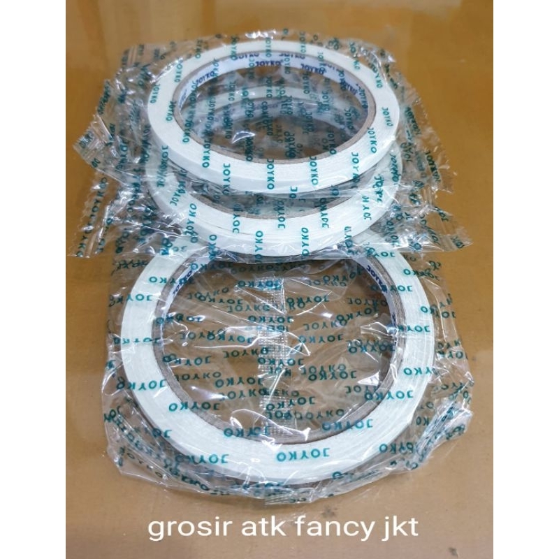 

Double Sided Tape Perekat 2 Sisi Joyko 6 mm x 15 yard ( 1/4 inch ) Blue core