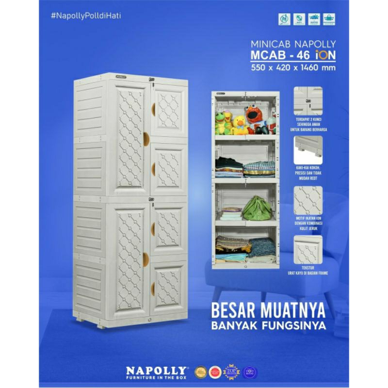 napolly lemari plastik mcab 46 ion / lemari plastik napolly / lemari plastik napolly 4 auaun