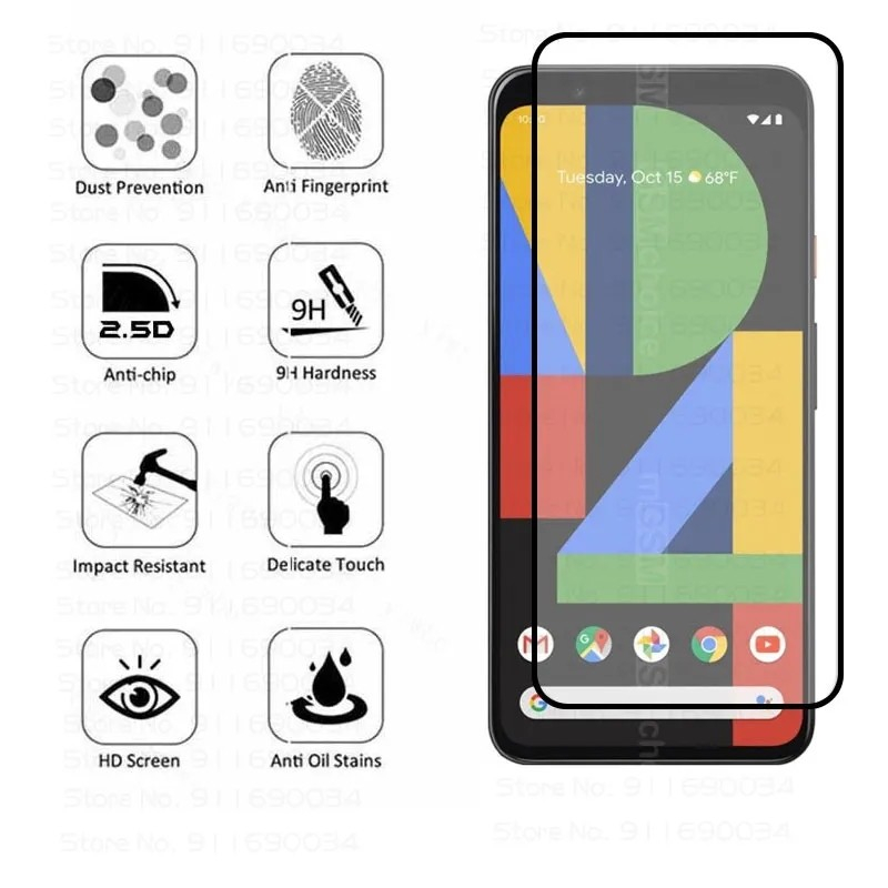 TEMPERED GLASS WARNA GOOGLE PIXEL 4 4A 4XL FULL COVER