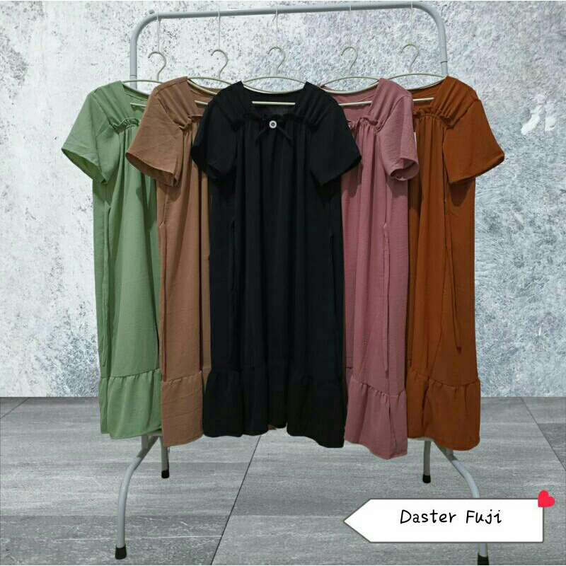 Daster Fuji Crinkle Airflow Rempel Bawah / Dress Crinkle / Dres Fuji / Dres Panjang / Dres Pendek / 