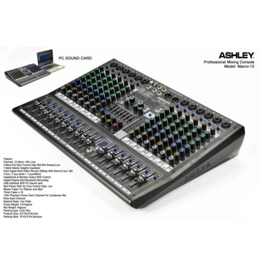 mixer audio ashley macro12 / macro 12 original 12 channel