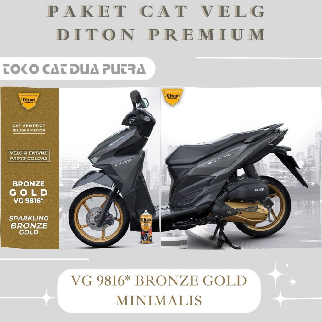 Paket Cat Velg MAXIMALIS Diton Premium VG 9816 Bronze Gold