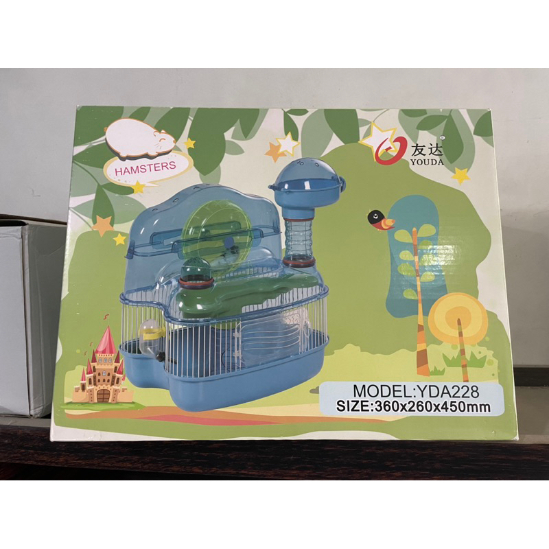 Kandang Hamster Lucu Ukuran Besar dengan tunel dan big wheel hamster