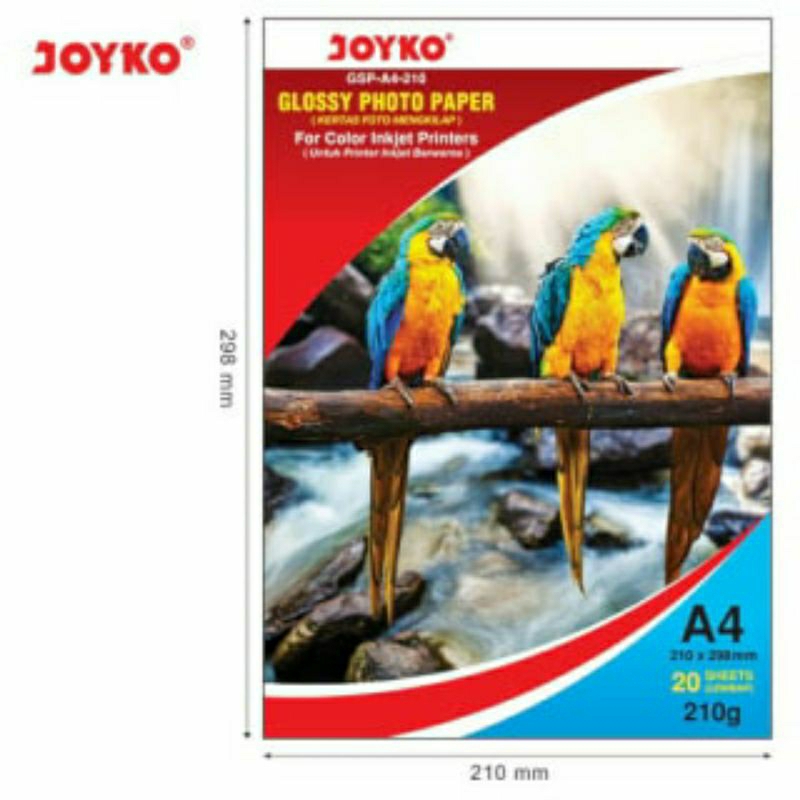 

Kertas Foto isi 20 Lembar - Glossy Photo Paper - Kertas Foto Mengkilap GSP-A4-210 20 Sheets Lembar