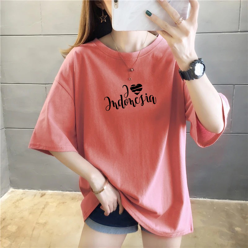 YOURSTYLE1119 - KAOS I LOVE INDONESIA MERDEKA NEW KEKINIAN TERLARIS KEREN UNISEX OVERSIZE