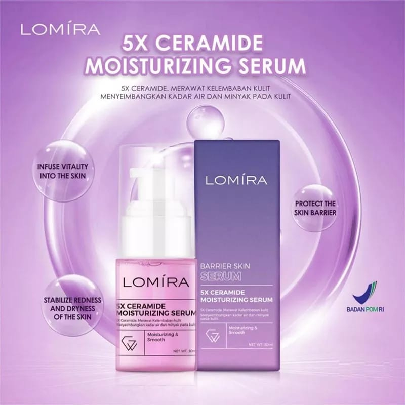 Lomira 5X Ceramide Moisturizing Serum 30ml / Serum Wajah