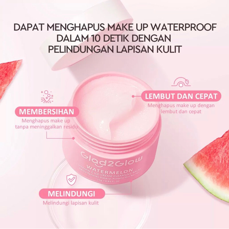 Glad2Glow Watermelon Vitamin C Ice-Cream Cleansing Balm