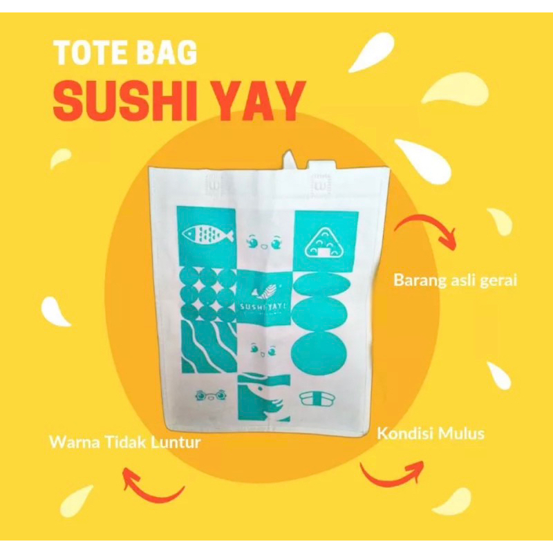 tote bag sushi yay/Totebag Sushi yay/Sushiyay/Sushi/Totebag