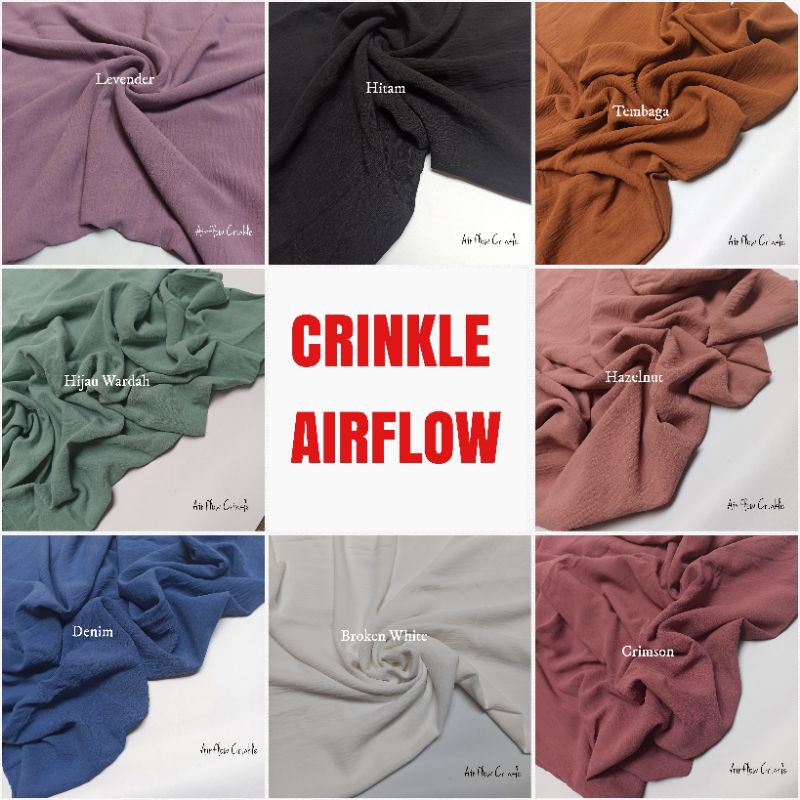 (Harga 0,5m) KAIN RAYON CRINKLE CEY AIRFLOW PREMIUM