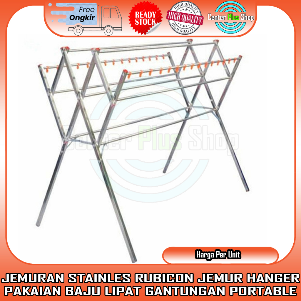 [Kargo] JEMURAN BAJU PAKAIAN STAINLESS STEEL STENLIS RUBICON JEMUR PAKEAN HANDUK HANGER PORTABLE GAN