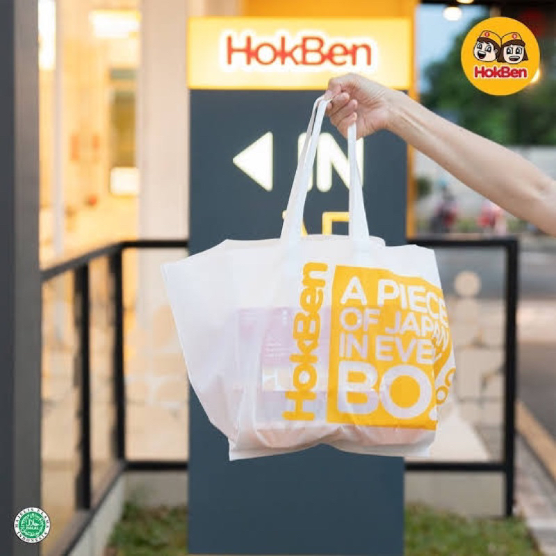 SpunBond ToteBag / Tas Bahan / Shopping Bag HOKBEN /HOKA HOKA BENTO L