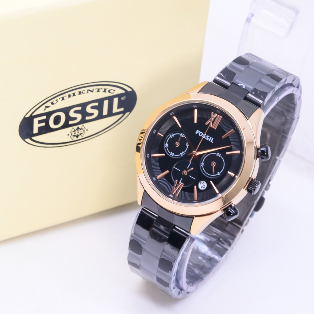 Jam Tangan Wanita FS-7354 Strap Rantai Chrono Aktif Free Box & Baterai ( Bisa COD )