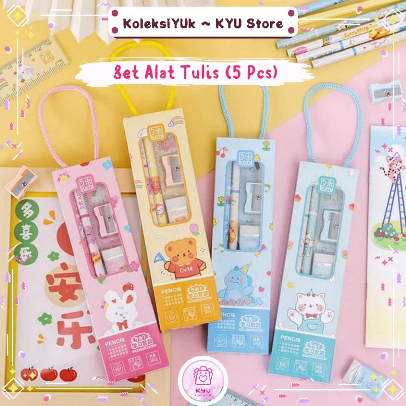 

[KYU A] SET ALAT TULIS SEKOLAH KARAKTER KARTUN ( Isi 5 Pcs )