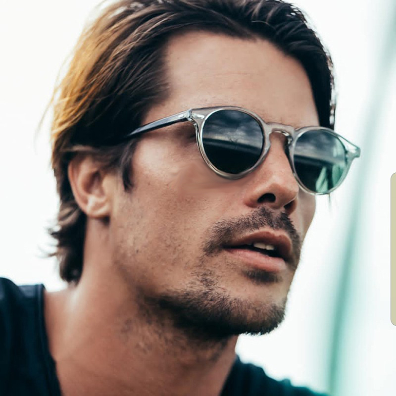 Kacamata Hitam Retro Bingkai Gaya Vintage Bulat Kecil Tren Pria Kacamata Wanita Modis