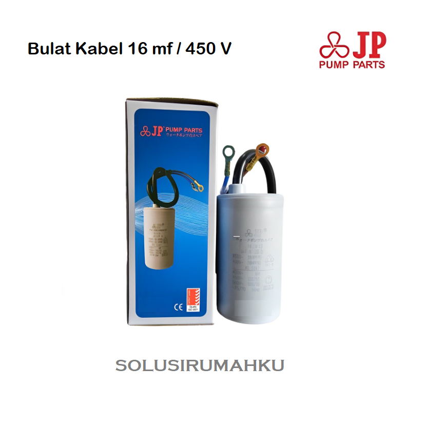 Kapasitor Bulat Kabel 16 mf / Capacitor Pompa Air 16 mf 450 Volt