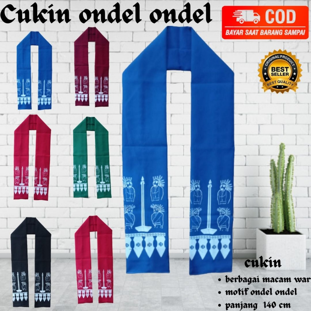 Cukin Betawi / Cukin Batik / Syall / Cukin Ondel Ondel / Selendang Betawi Anak dan Dewasa