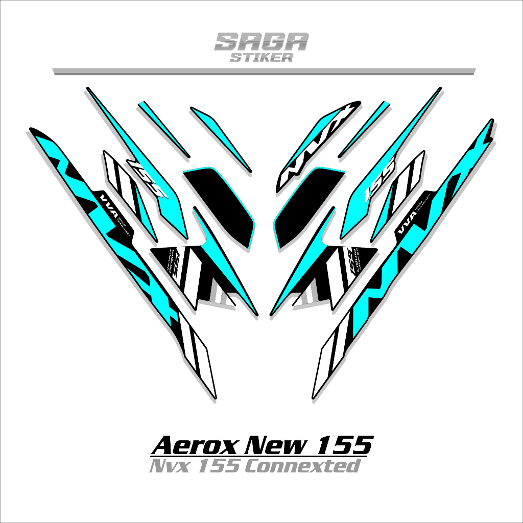 STRIPING AEROX 155 CONNECTED DASAR HITAM/AEROX NEW/VARIASI 2/NVX 155 STIKER / STICKER AEROX 155 CONN