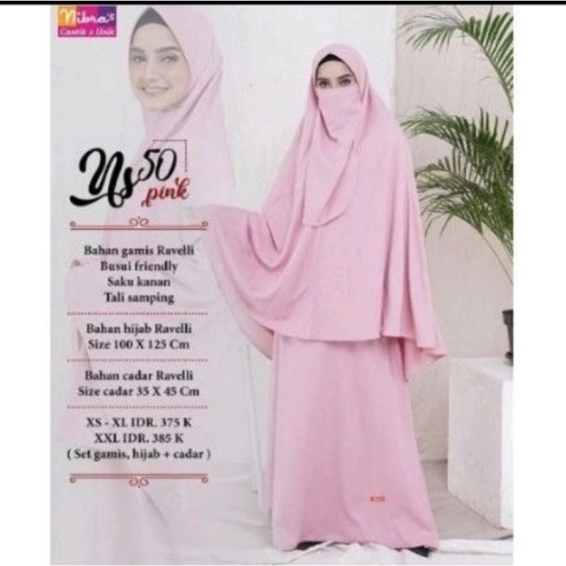 GAMIS SET  SYAR'I / GAMIS CADAR / NIBRAS BUSANA MUSLIM  NS 50 GAMIS DEWASA DAN REMAJA  ( COD )