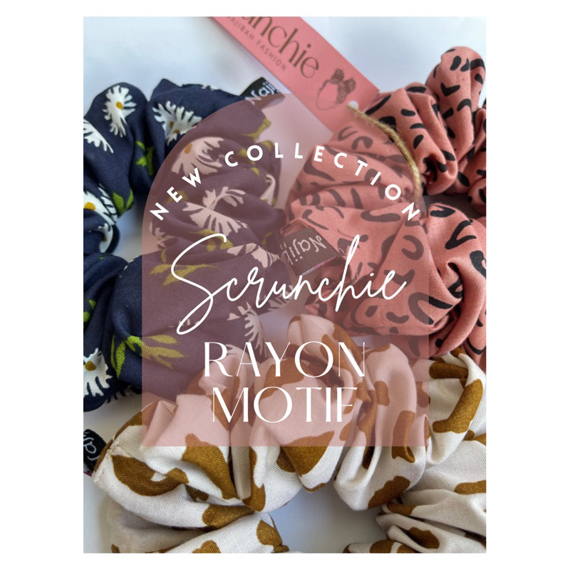 [FREE POUCH] Scrunchie rayon ❤️ ikat rambut korea