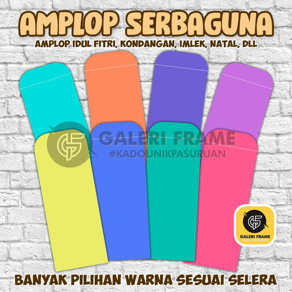 

AMPLOP SERBAGUNA POLOS WARNA UNTUK KONDANGAN, LEBARAN, NATAL, IMLEK & ACARA BESAR LAINNYA BIAR SEMAKIN KECE DAN KEREN PAS ACARA DIMULAI