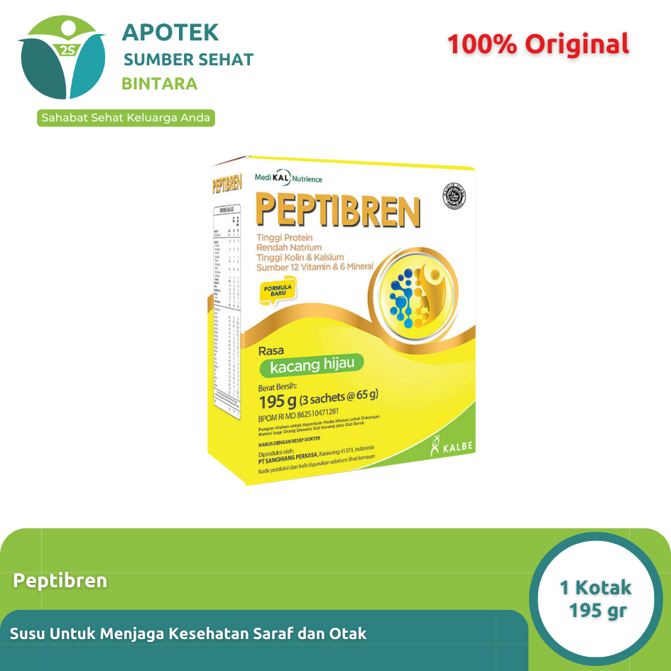 

Peptibren Susu Nutrisi Pasien Ganggung Saraf dan Otak (Stroke) 195 gr