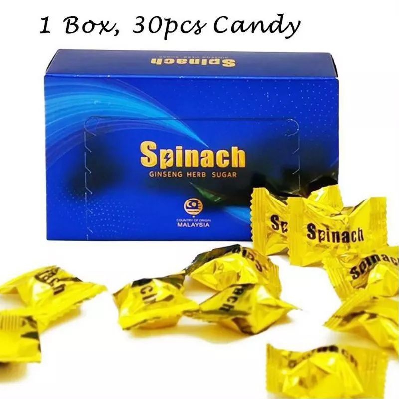 Spinach Candy Ginseng 1 Box 30 Pcs - Permen Spinach Original