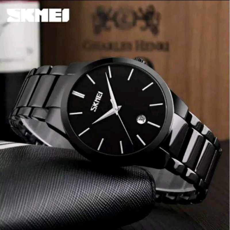 Jam Tangan Skmei 9210 Pria Analog Rantai Stainless Kualitas Original Waterproof