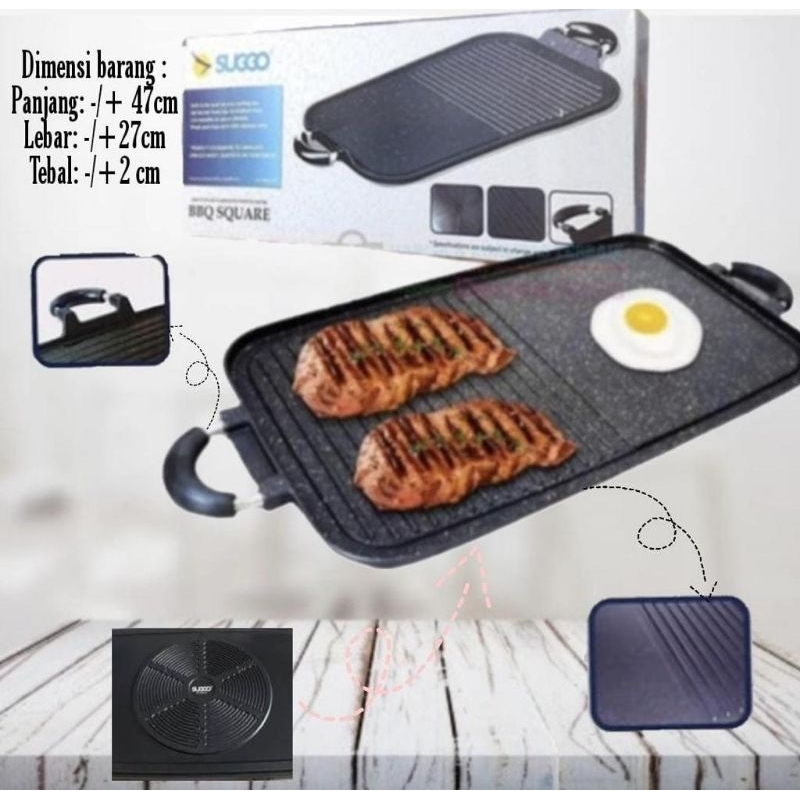 Long Grill Pan Suggo Bbq / Multi Grill Pan Suggo / Alat Pemanggan Bbq.