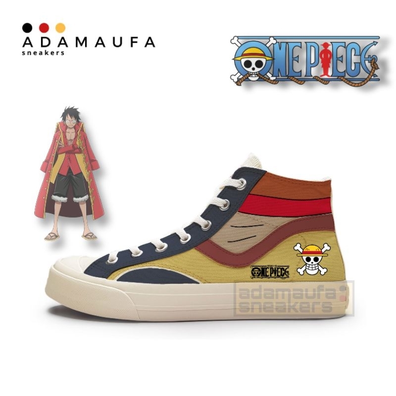 Sepatu Ventela Custom Monkey d luffy one piece versi high sepatu Pria Wanita