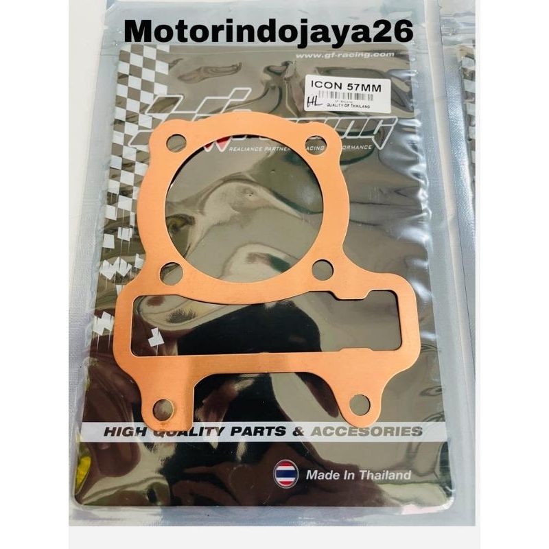 Paking Blok Head Tembaga Beat Karbu Scoopy Karbu tebal 0.5mm Diameter 57mm GF Racing