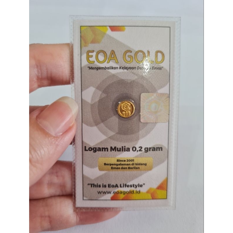 EOA GOLD 0.2 GRAM EMAS LOGAM MULIA LM ORI ASLI 24K 999.9%